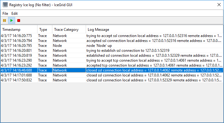 Ice Log Dialog - Ice